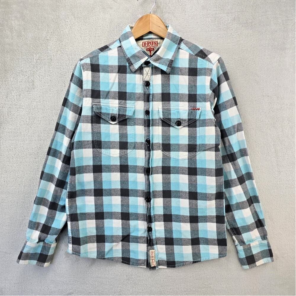 Deus Ex Machina Flannel Shirt Mens Small Button Up Long Sleeve Casual